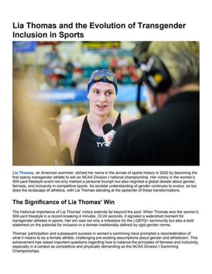 Lia Vs. Katie: Transgender Inclusion In Sports And The Future Of Competition